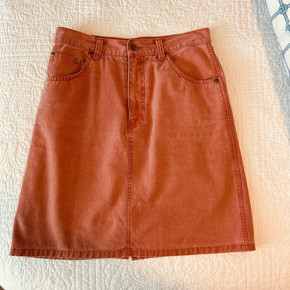 Chic A-Line Skirt in Warm Rust